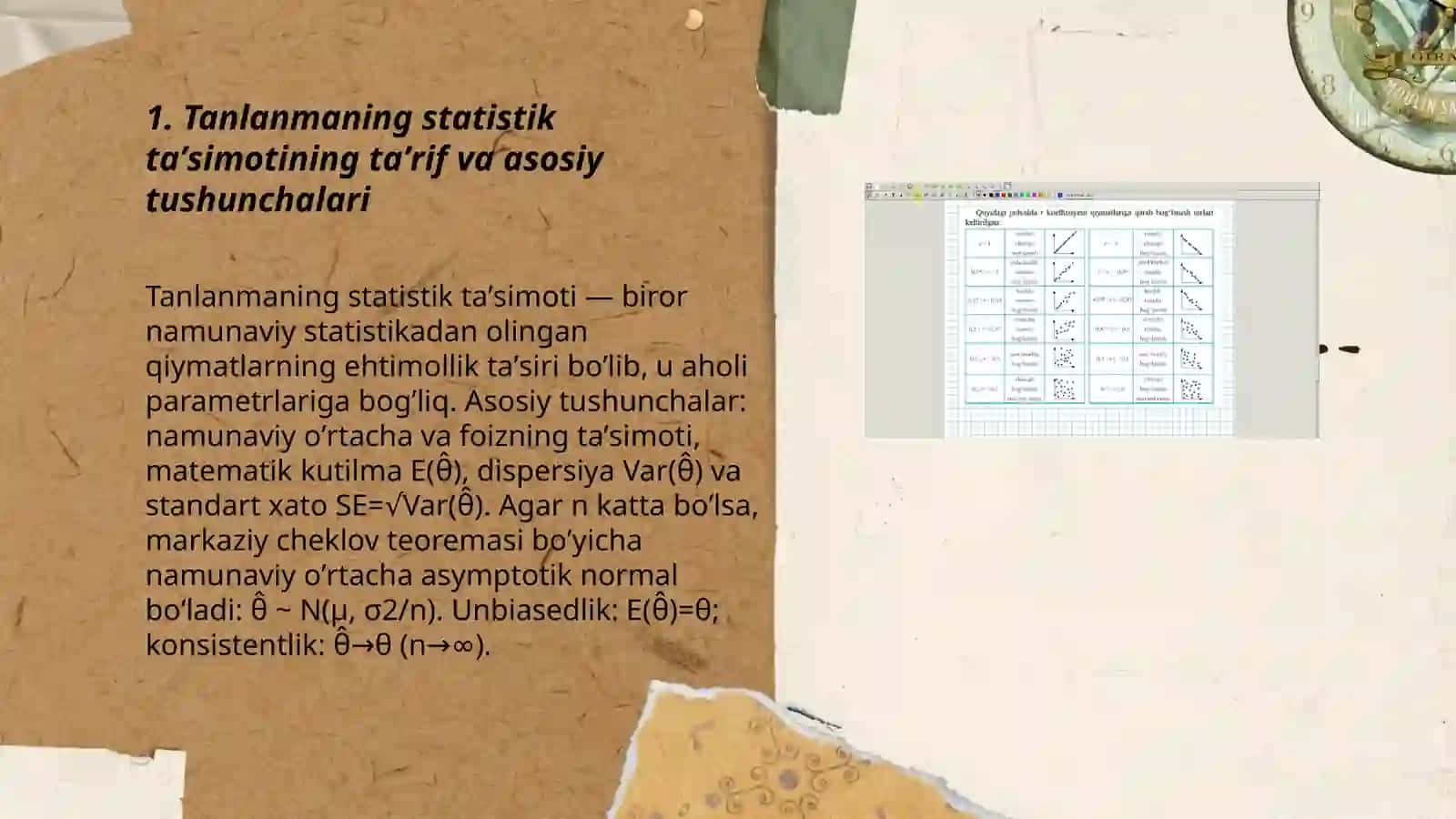 Tanlanmaning statistik taqsimoti 3