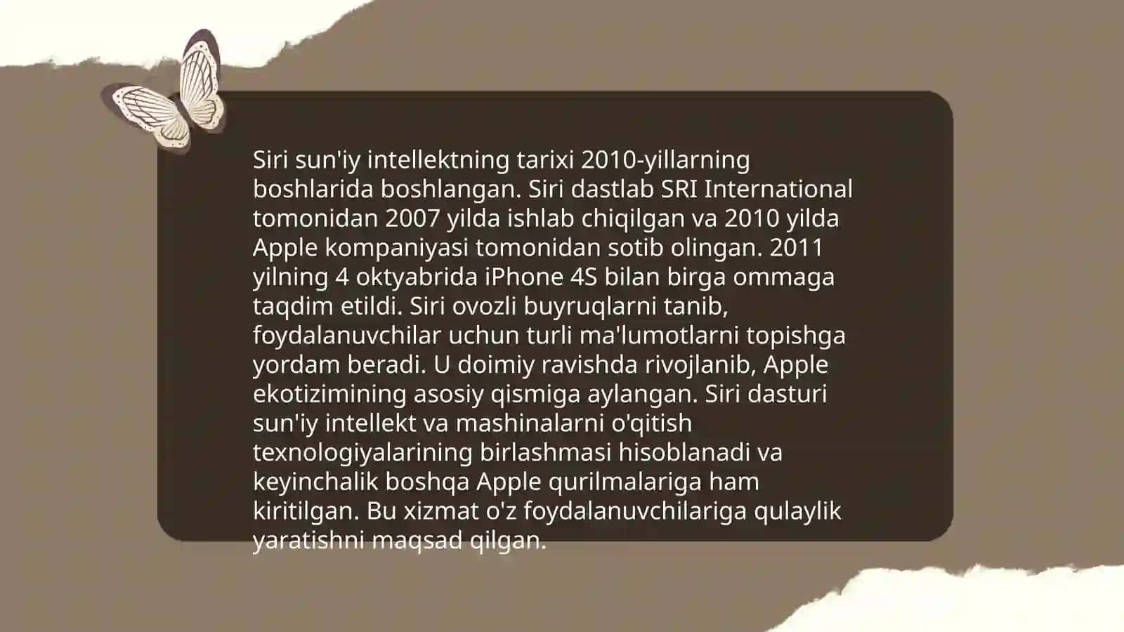 Siri suniy intellekt haqida 3