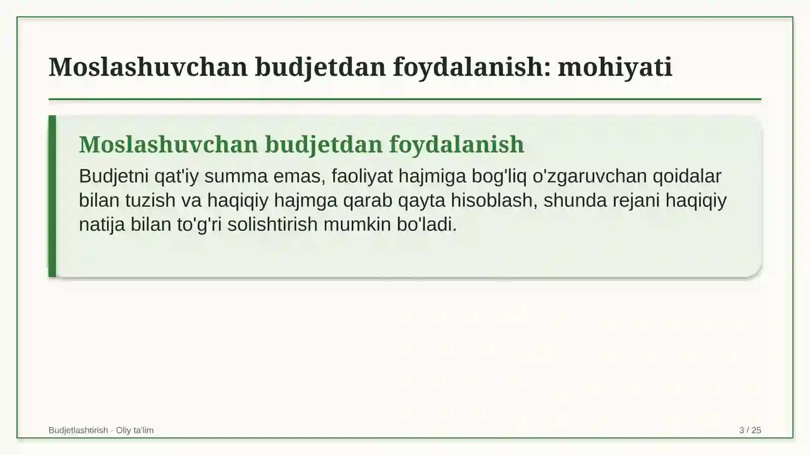 Xalqaro tashkilotlarda moslashuvchan budjetdan foydalanish 3