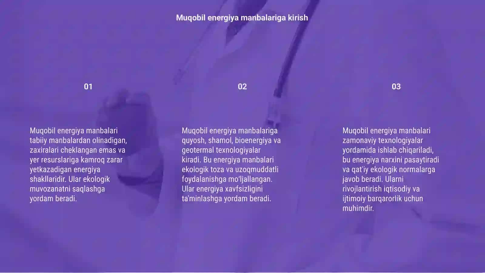 Muqobil (alternativ) energiya manbalari 3