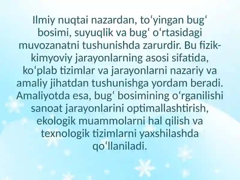 Suyuqliklarda to’yingan bug’ bosimi 3