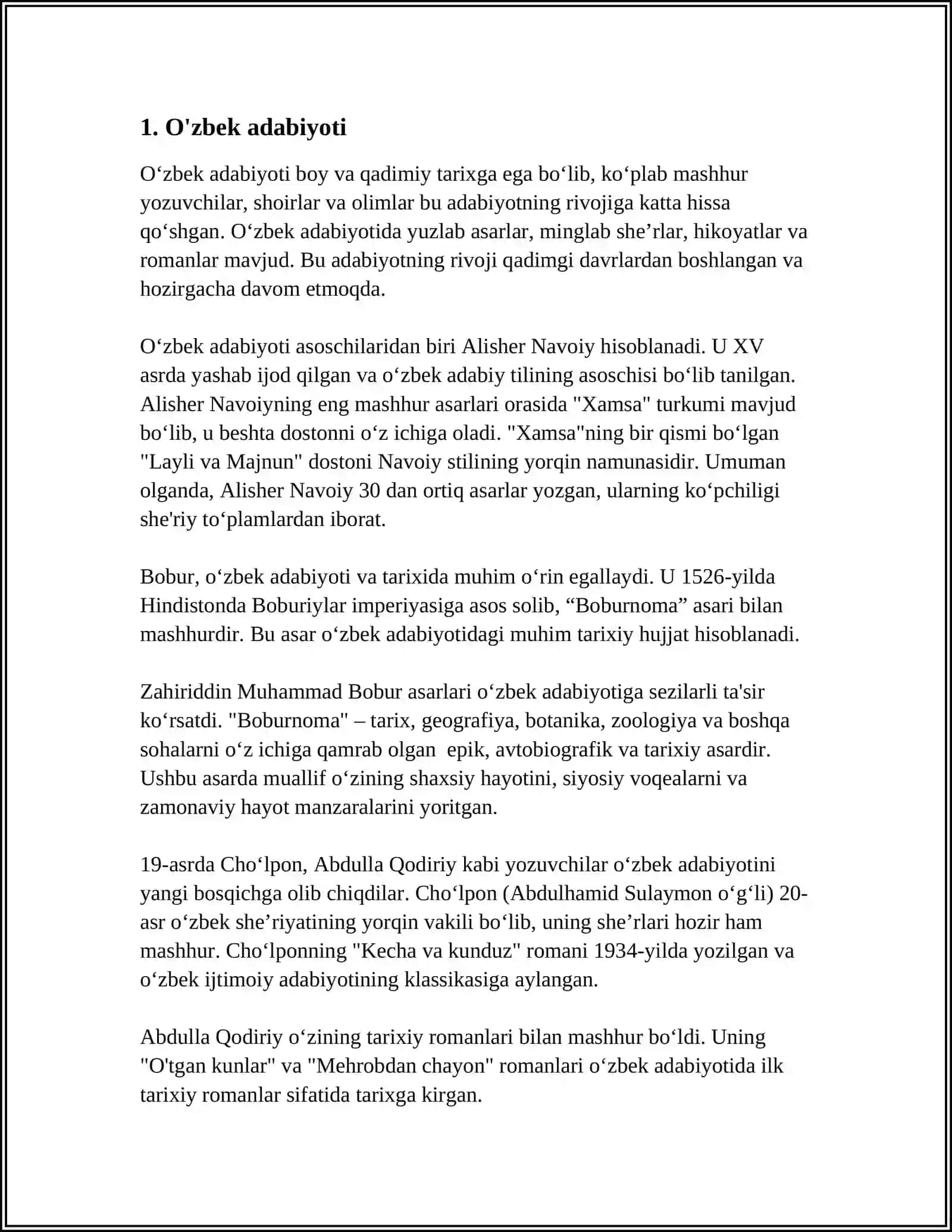 O'zbek adabiyoti 3