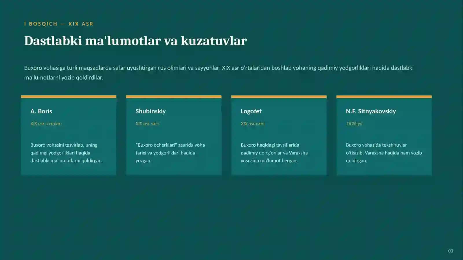 BUXORO VOHASI — ARXEOLOGIYA TARIXI 3