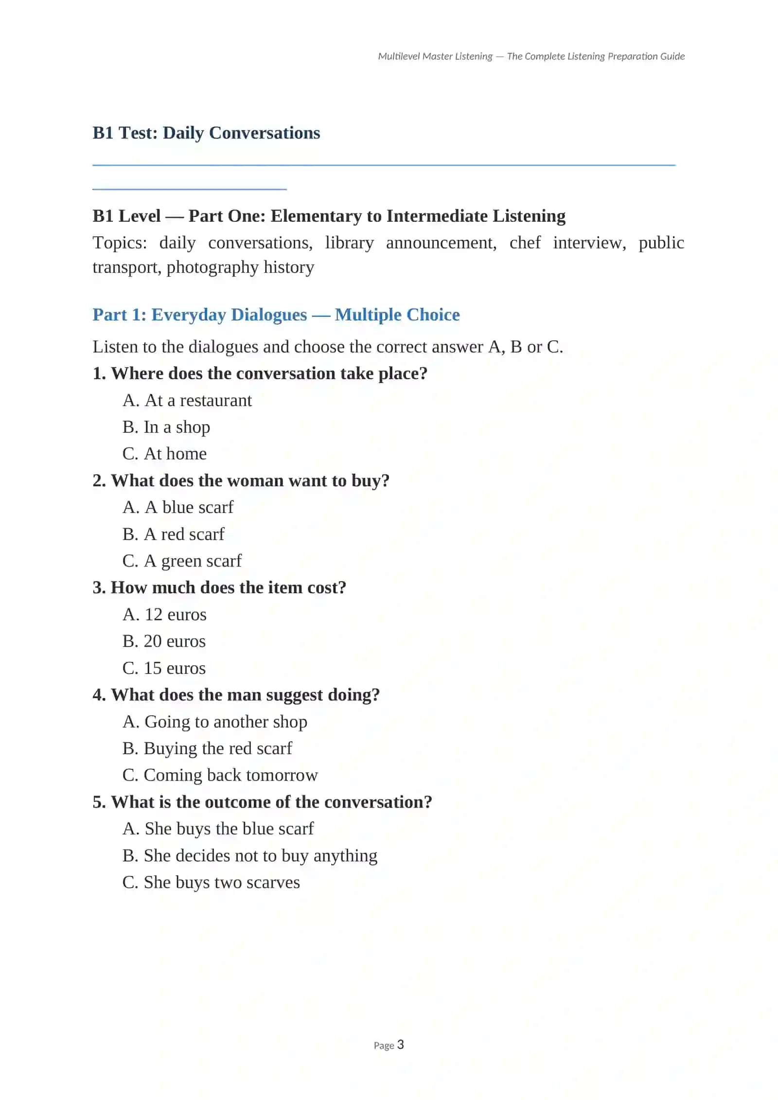 Multilevel Master Listening — The Complete Listening Preparation Guide 3