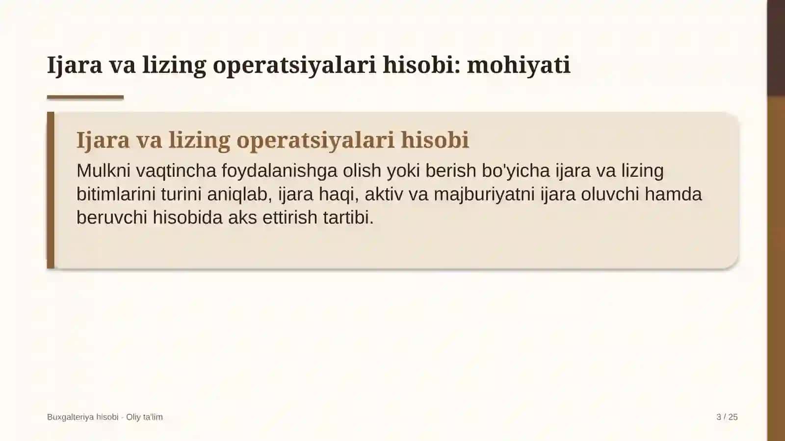 Chakana savdoda ijara va lizing operatsiyalari hisobi 3