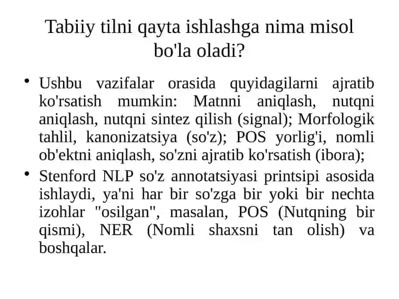 Tabiiy tilni qayta ishlash (NLP) 3