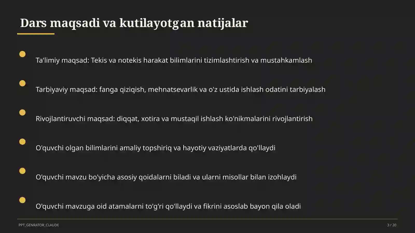 Tekis va notekis harakat (7-sinf) 3