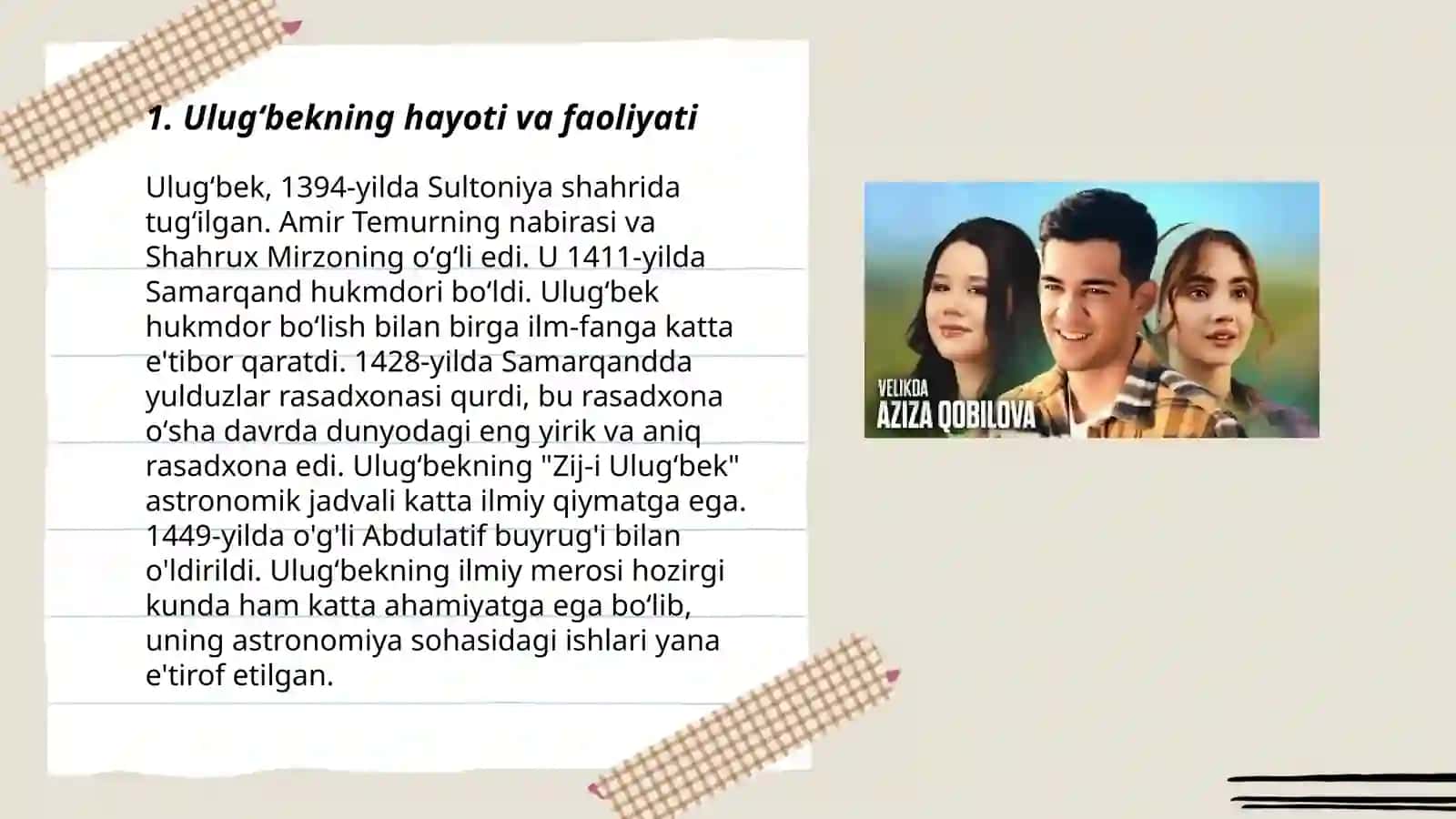 Ulugʻbekning Hayoti va Faoliyati 3