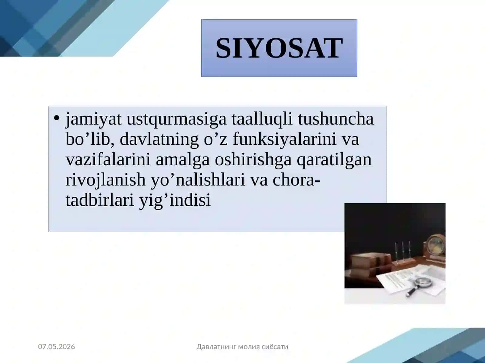 DAVLATNING MOLIYAVIY SIYOSATI 3