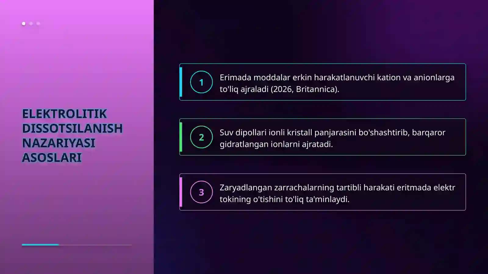 Kislota asos va tuzlarning dissosiyalanishi 3
