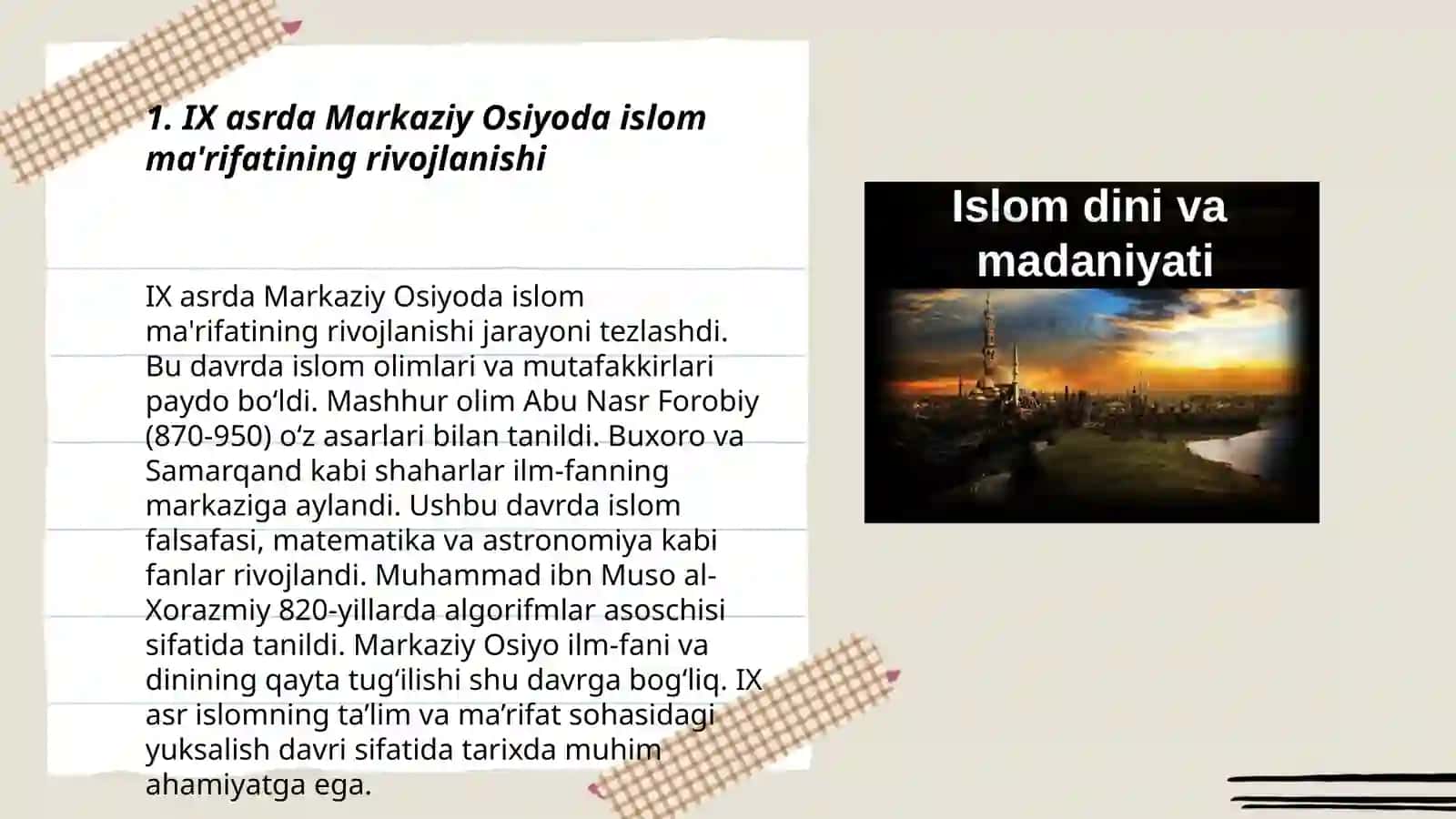 IX -XXI asrlarda mamlakatimiz hududida ro’y bergan madaniy uyg’onish 3