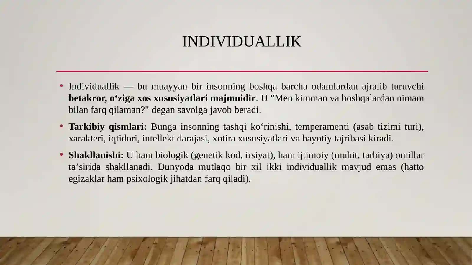 Shaxs va individuallik 3