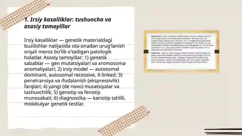 Irsiy kasalliklar. Irsiy kasalliklari klassifikatsiyasi. Xromasoma kasalliklari 3