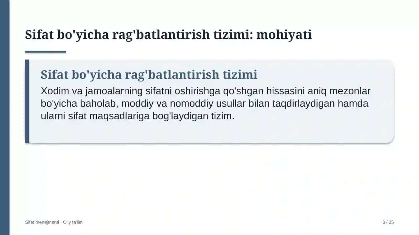 Byudjet tashkilotlarida sifat bo'yicha rag'batlantirish tizimi 3