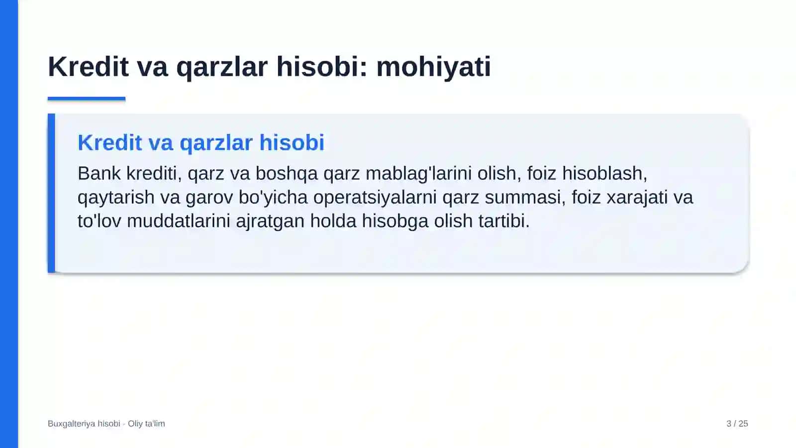 Ta'lim tizimida kredit va qarzlar hisobi 3