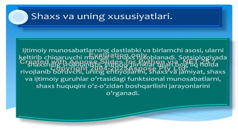 Shaxs haqida tushuncha 3