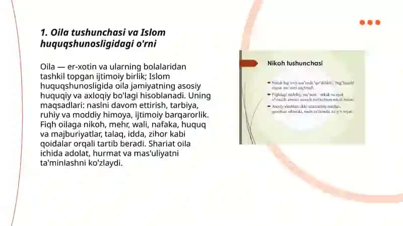 Islom huquqshunosligida oila,nikoh,taloq,idda,zihor tushunchalarini tariflash va taqdimot tayyorlash by Nasriddinova Dilbar 3