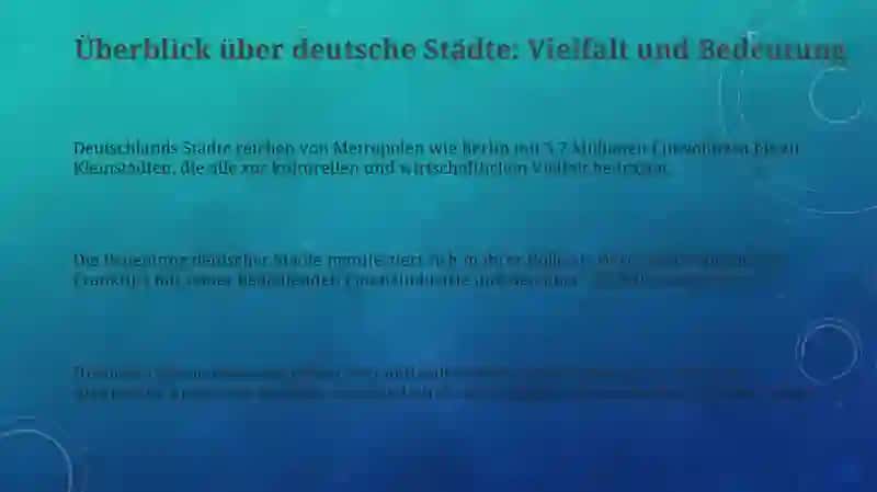 Deutschlands Städte: Ein Überblick 3