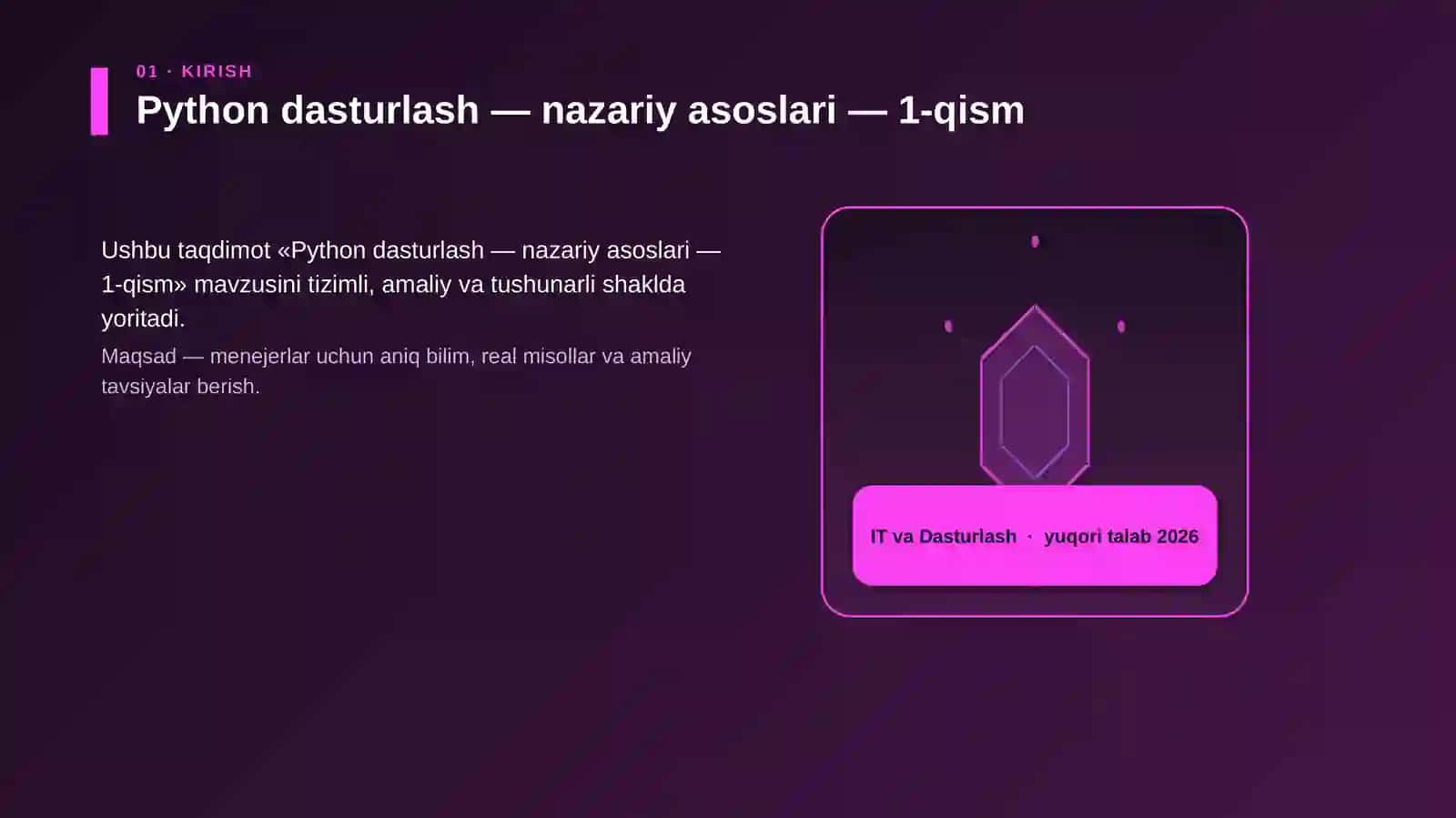 Python dasturlash — nazariy asoslari — 1-qism 3