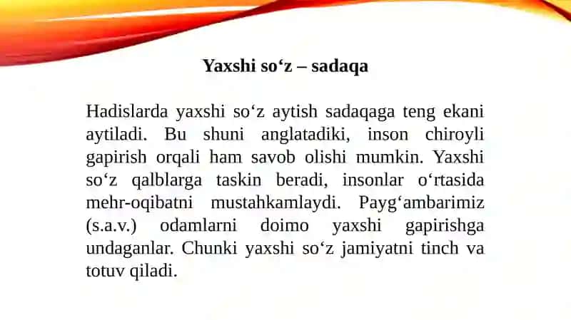 Hadislarda nutq odobi 3
