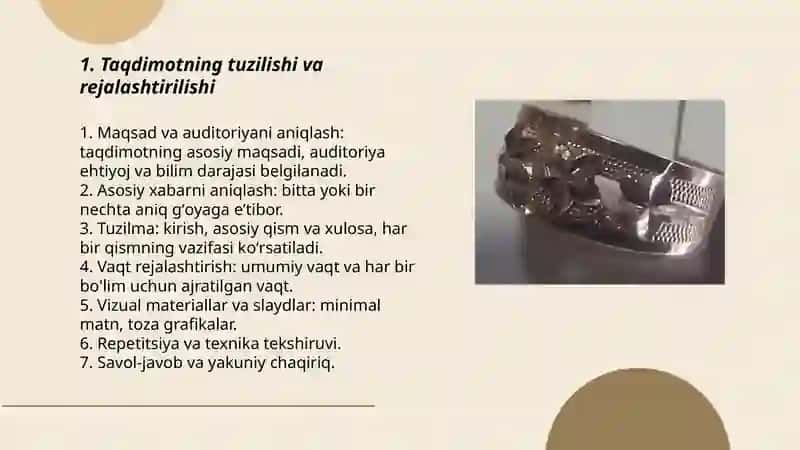 Taqdimotning tuzilishi va rejalashtirilishi 3