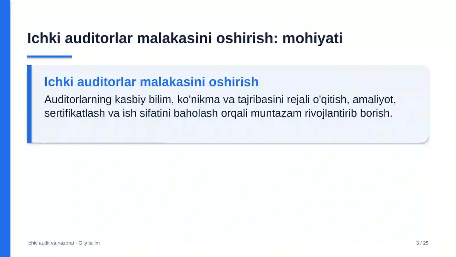 Shisha sanoatida ichki auditorlar malakasini oshirish 3