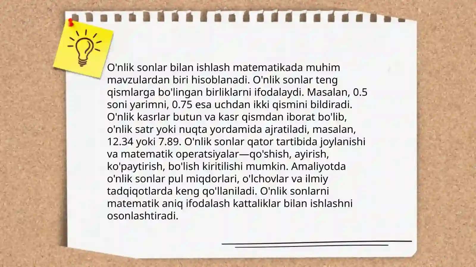 O'nlik sonlar bilan ishlash 3