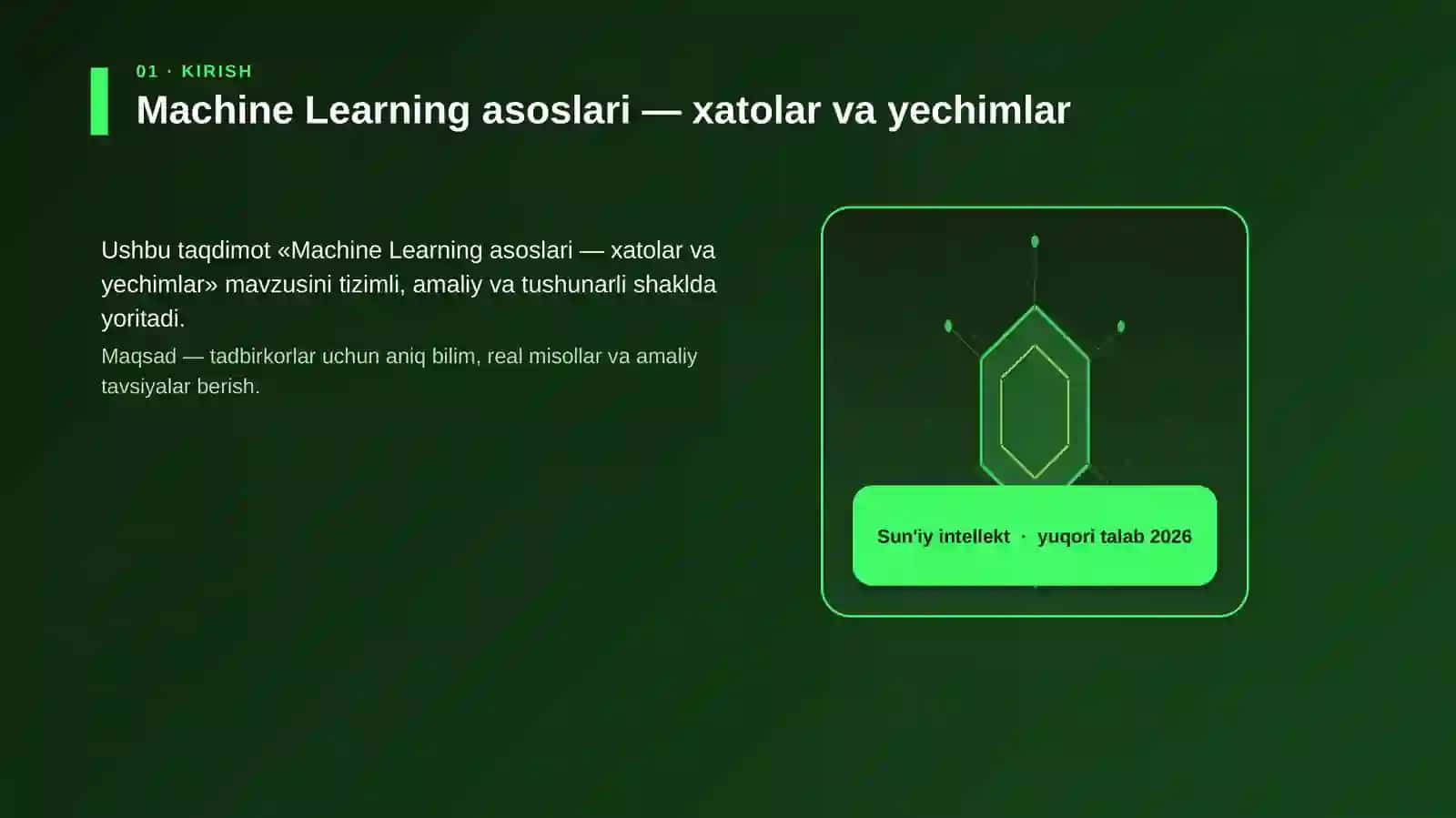 Machine Learning asoslari — xatolar va yechimlar 3