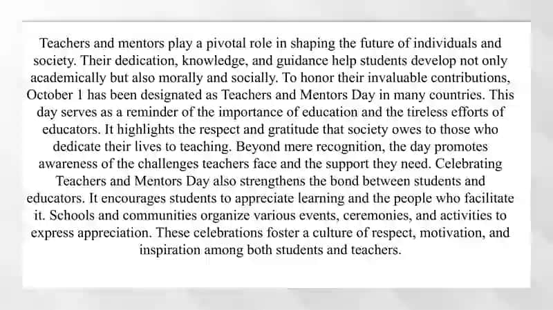 October 1 Teachers and Mentors Day 3