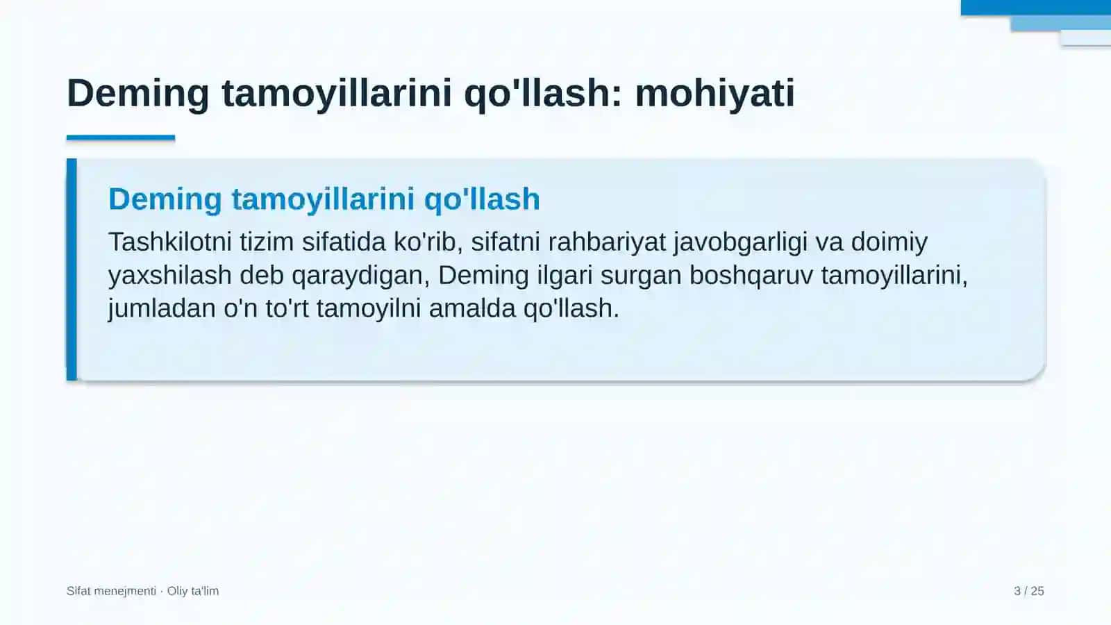 Inklyuziv ta'limda Deming tamoyillarini qo'llash 3