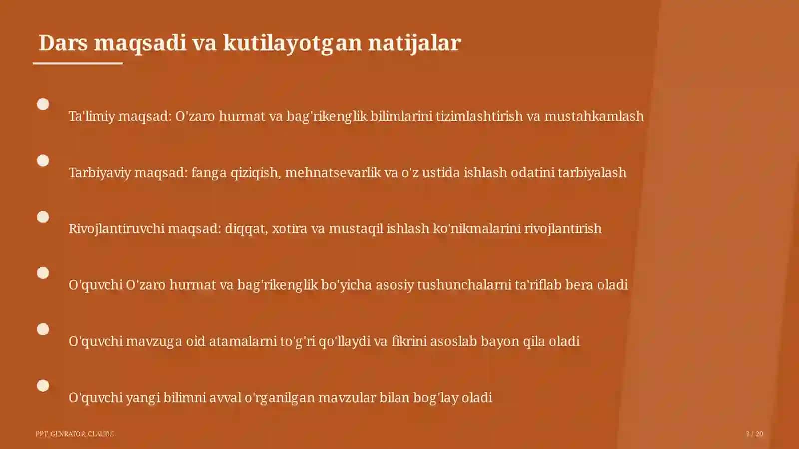 O'zaro hurmat va bag'rikenglik (7-sinf) 3