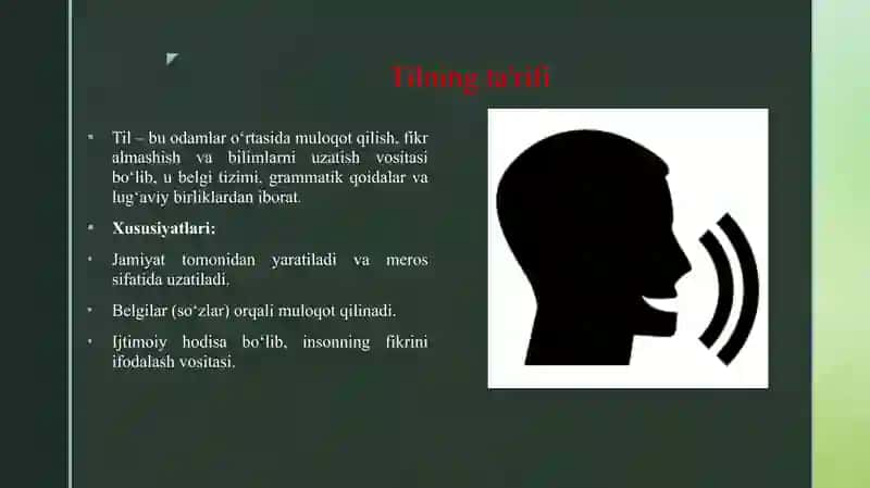 TILNING QURILISHI VA TIZIMI. TIL VA NUTQ 3