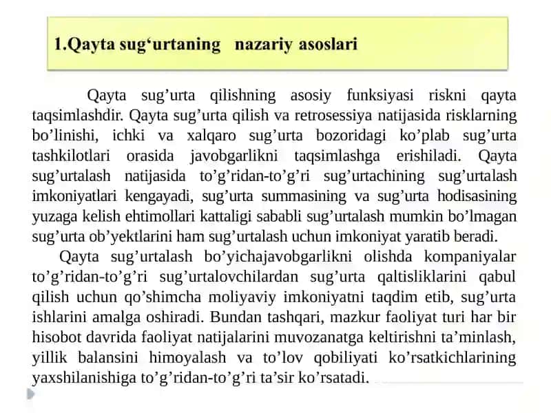 Qayta sug‘urtalash 3
