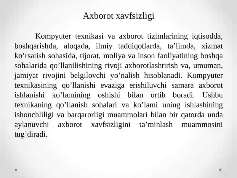Axborot Xavfsizligi 3