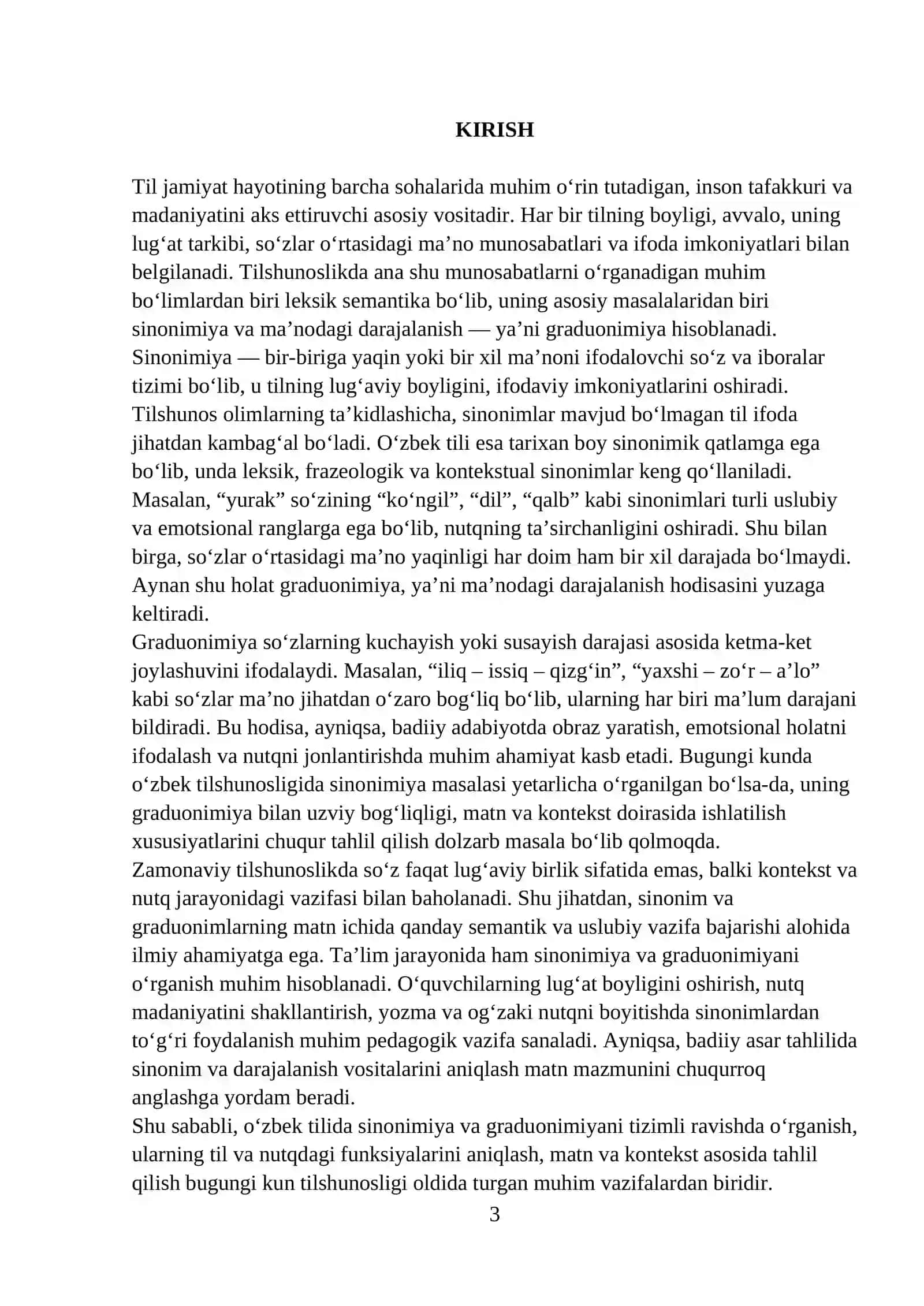 Sinonimiya va darajalanish munosabati 3