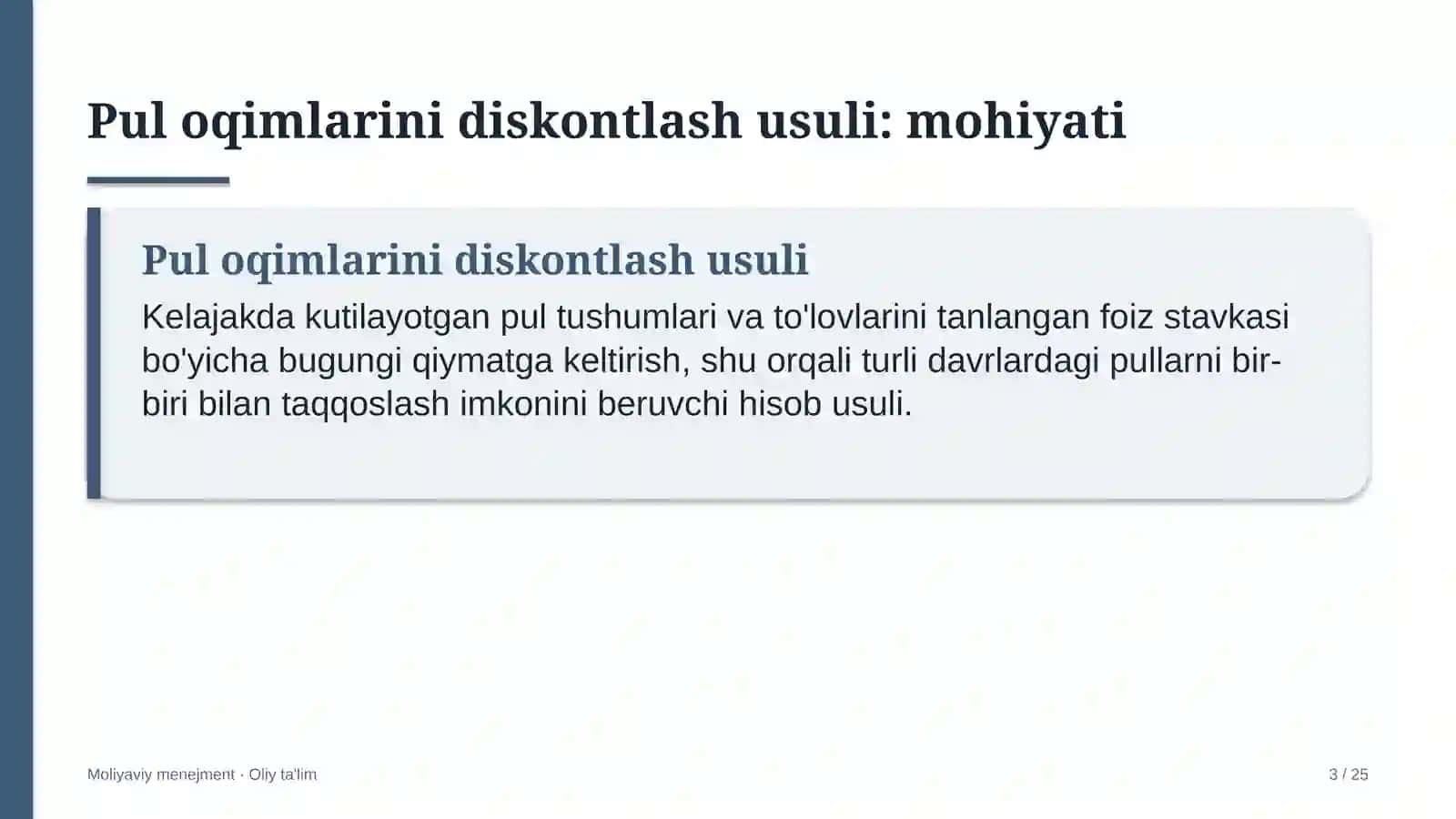 Autsorsing kompaniyalarida pul oqimlarini diskontlash usulini qo'llash 3