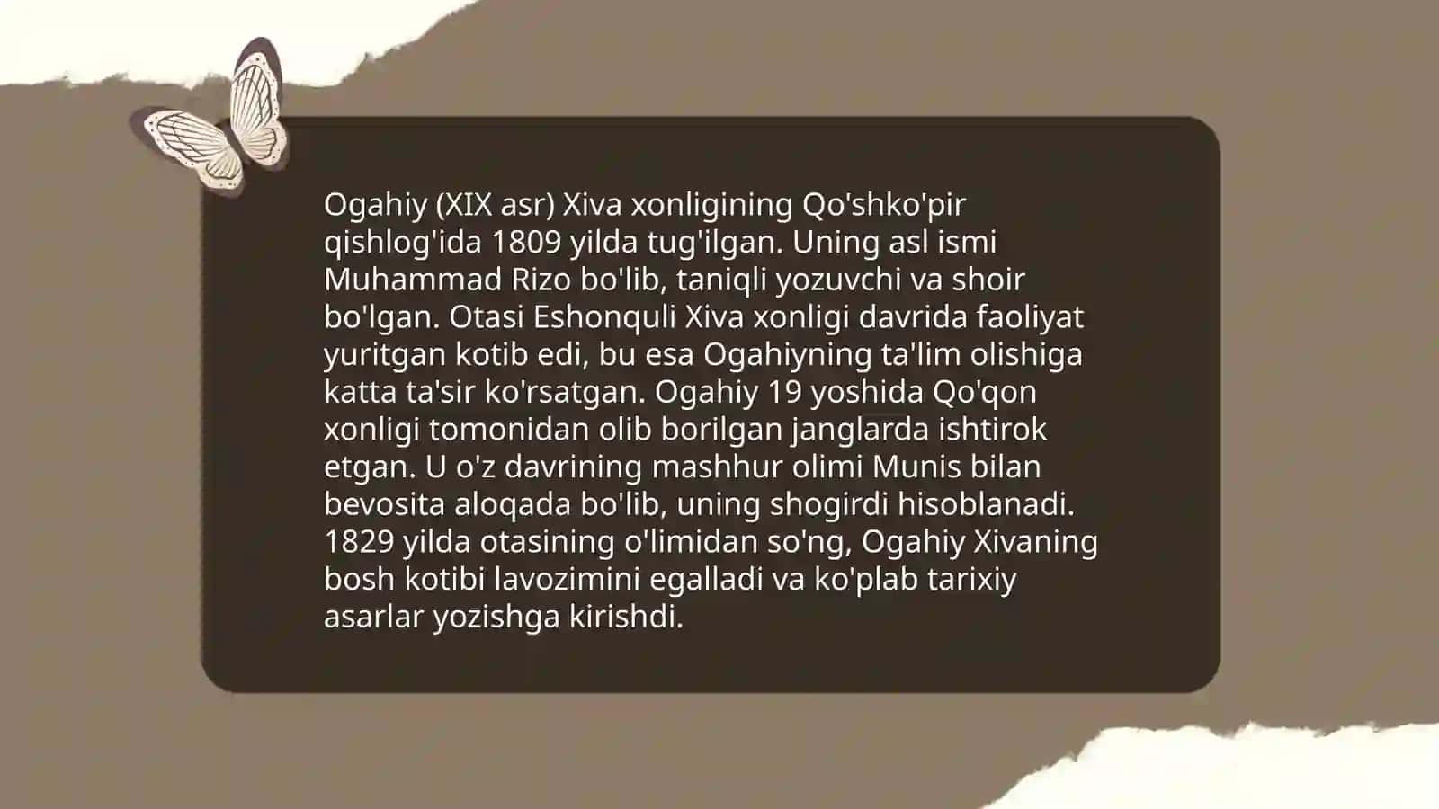 Ogahiy hayoti va ijodi 3