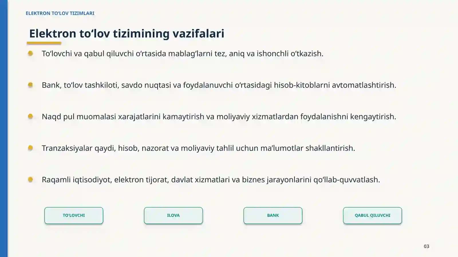 ELEKTRON TO‘LOV TIZIMLARI 3