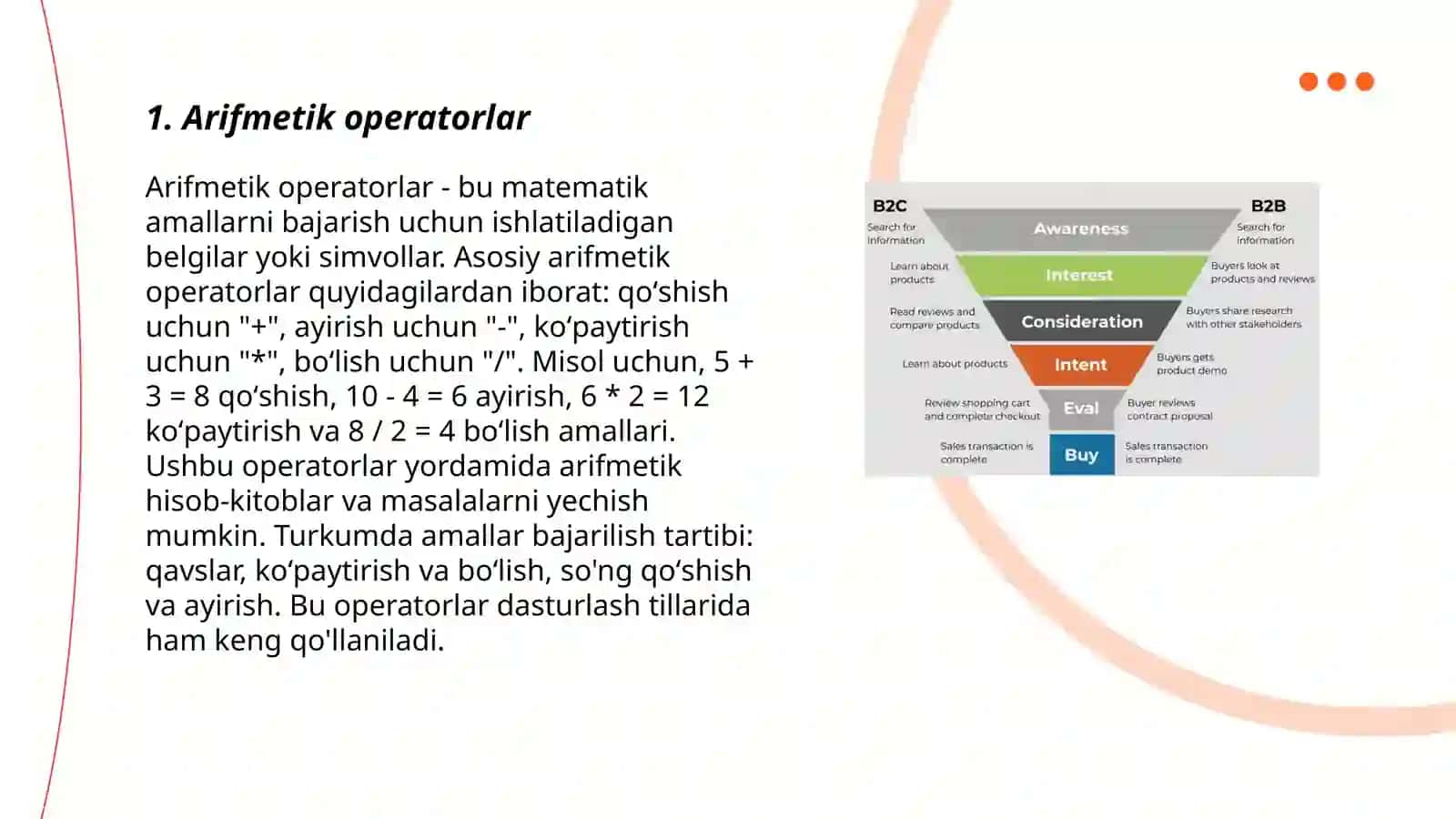 Arifmetik operatorlar 3