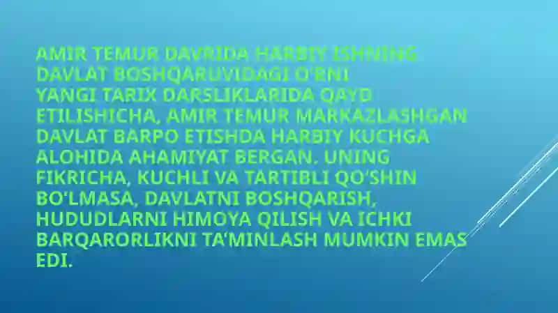 Amir Temur davrida qoʻshin tuzilishi 3