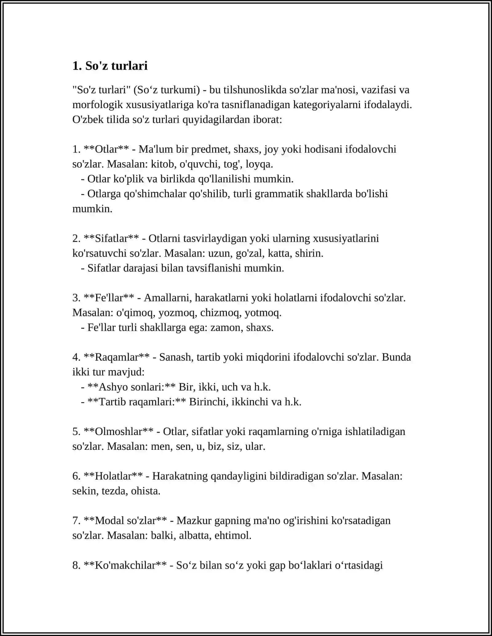 So'z turlari 3