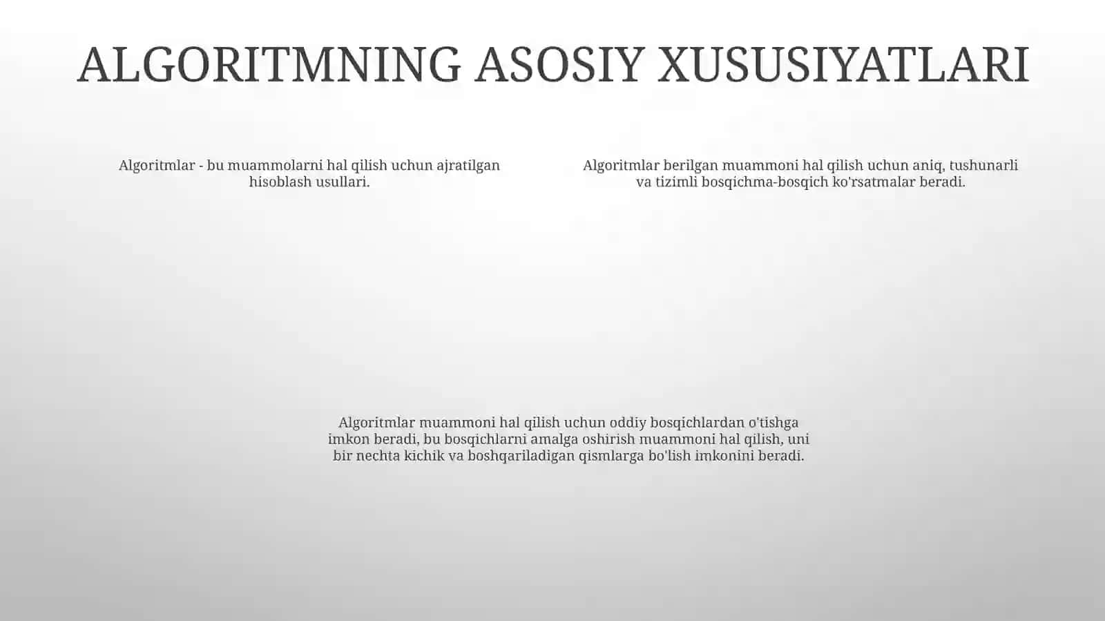 Algoritm Va Uning Asosiy Xususiyatlari 3