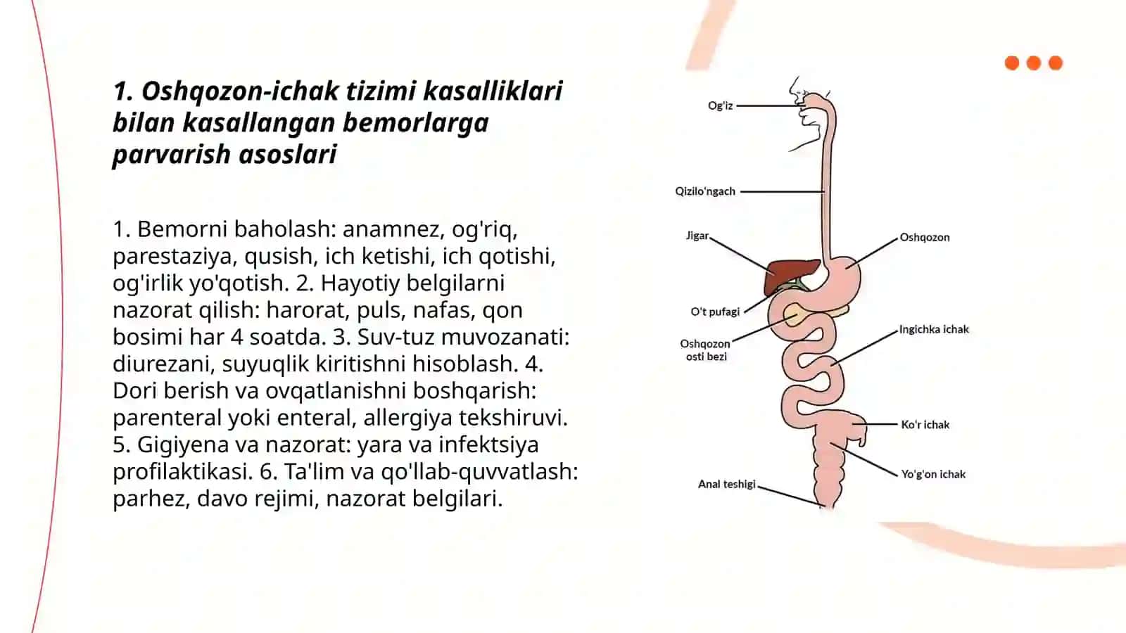 XAZM TIZIMI KASALLIKLARI BLAN KASLLANGAN BEMORLARNI PAVARISH VA KUZATISH 3