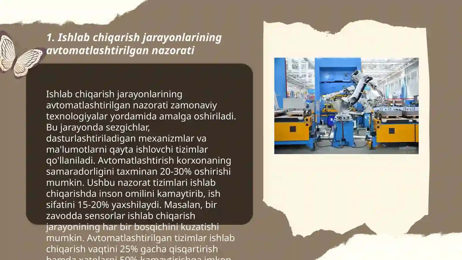 Moslanuvchan avtomatlashtirilgan ishlab chiqarishdagi ishlab chiqarish jarayonini boshqarish tizimlari 3