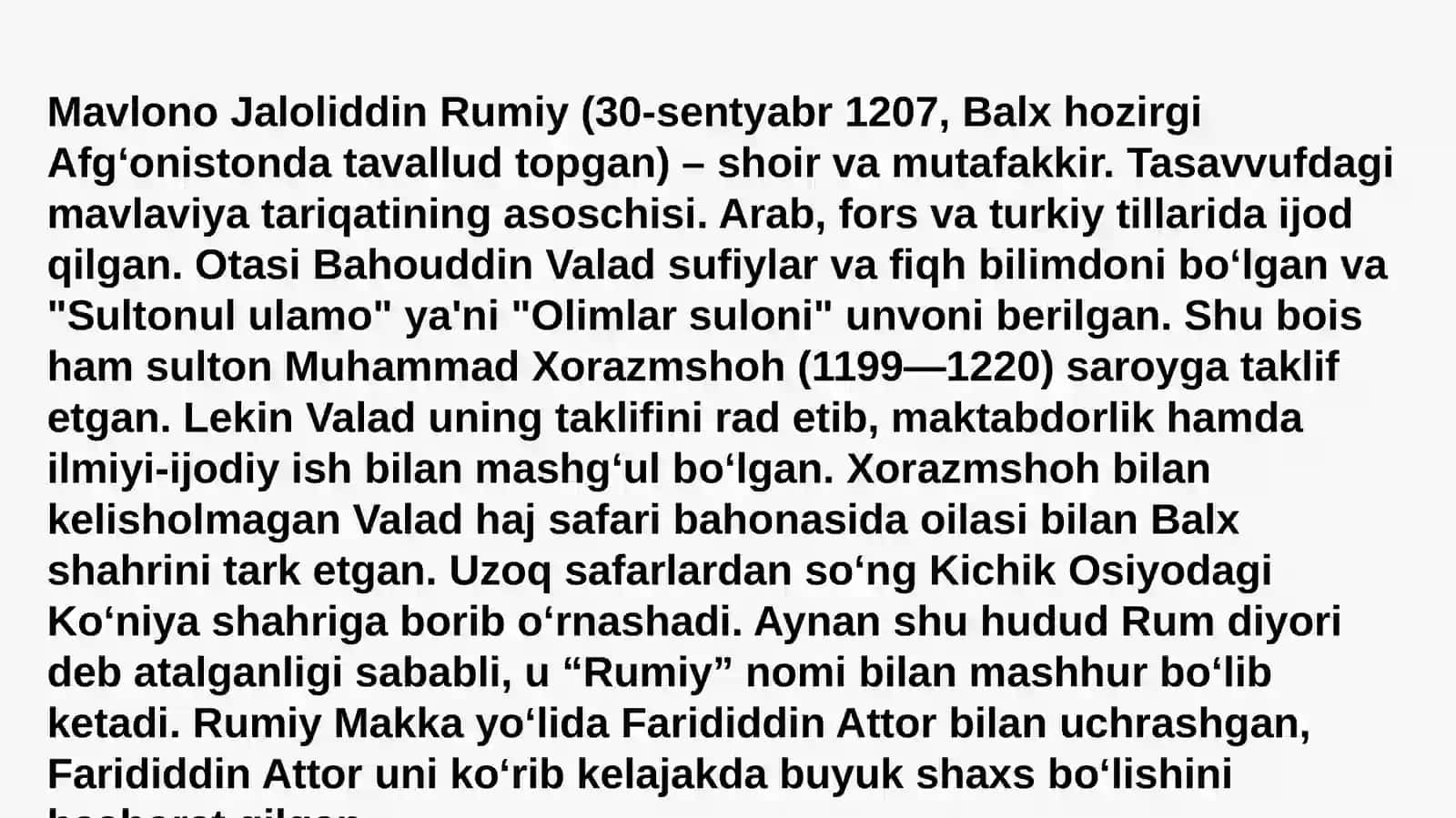 Jaloliddin Rumiy:"Ichindagi ichindadir" asari 3