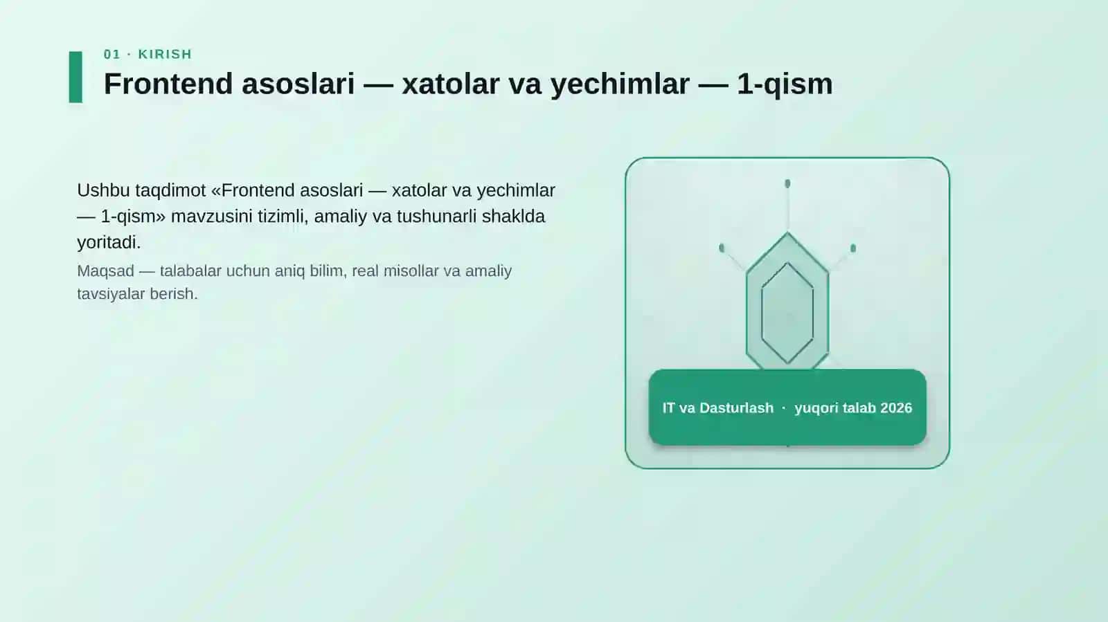 Frontend asoslari — xatolar va yechimlar — 1-qism 3