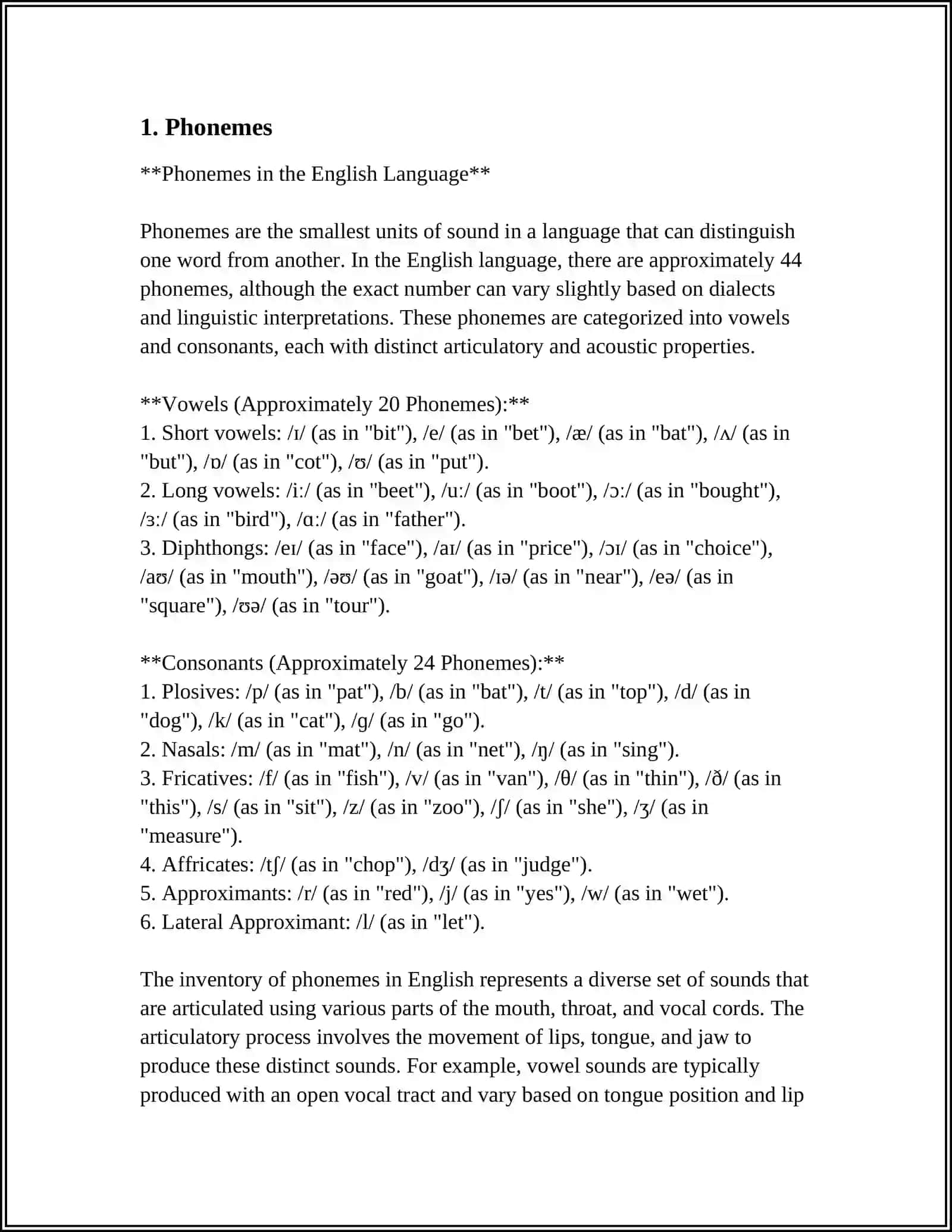 Classification of Speech Sounds 3