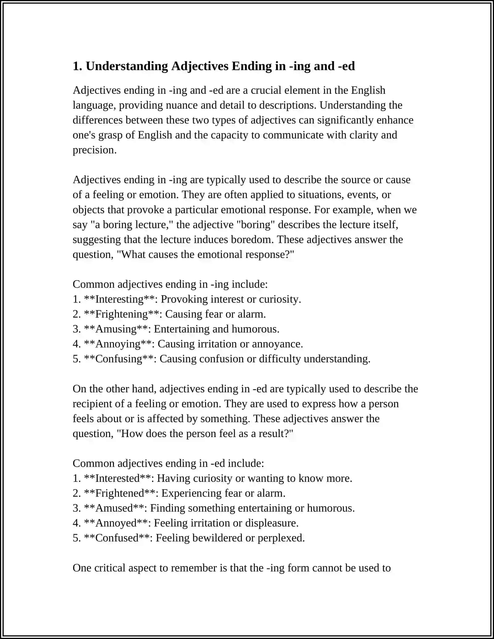 ADJECTIVES ENDING ING AND ED 3