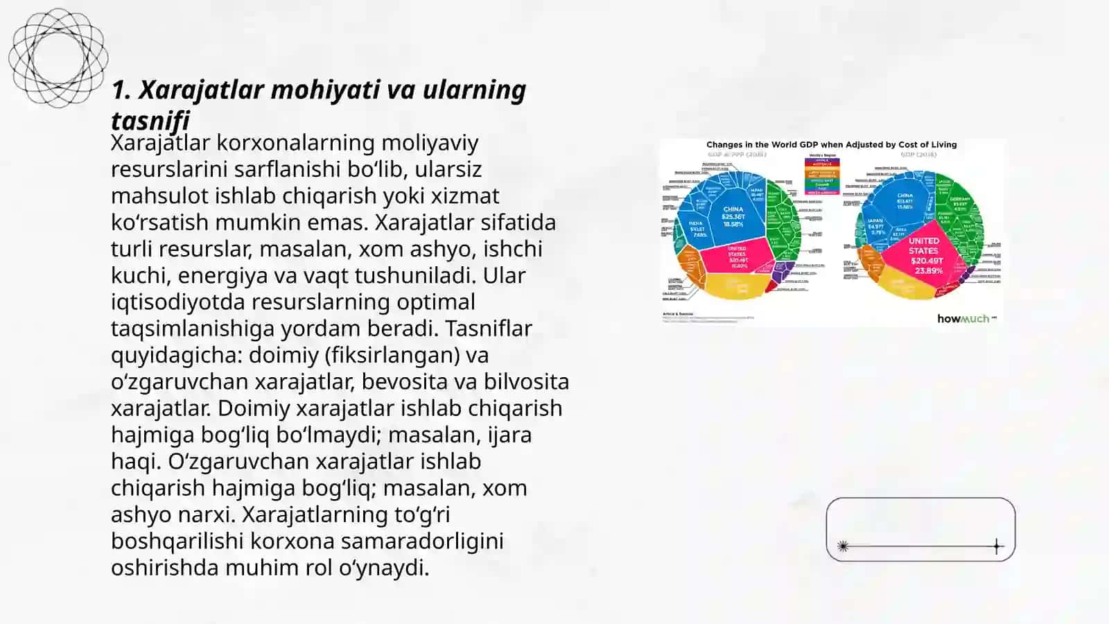 Xojalik yurutuvchi subektlarning xarajatlar moxiyati tarkibi klasfikatsiyalash va daromatlarni baxolash 3