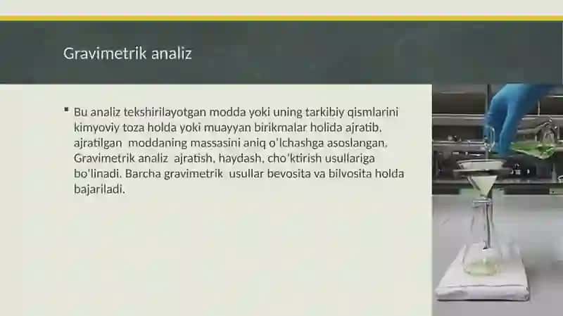 Gravimetrik analiz metodlari. 3